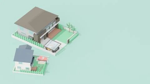 Image of housing consisting of 3D illustration. Stock Illustration