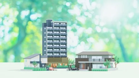 Image of housing consisting of 3D illustration. Stock-Illustration