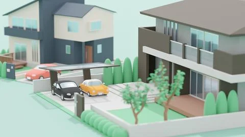 Image of housing consisting of 3D illustration. Stock Illustration