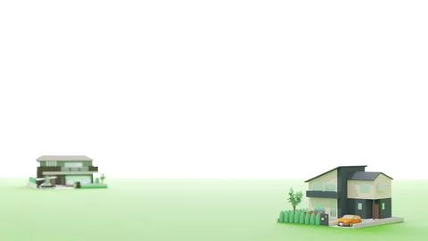 Image of housing consisting of 3D illustration. Stock Illustration