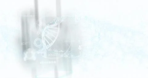 Image of human brain and dna strand spinning イラスト素材