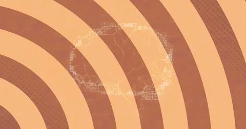 Image of human brain over stripes spinning Stock Illustration