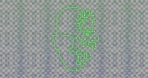 Image of human head over network of connections, created using generative ai Illustrazione stock