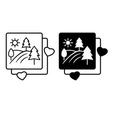 Image Icon. Black and White Vector Illustrations. Image of a Drawing, Photo.. Stock Illustration