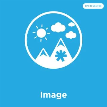 Image icon isolated on blue background Free Stock Illustration
