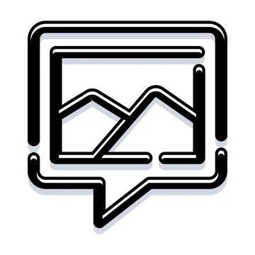 Image icon in a speech bubble communicating media Stock Illustration