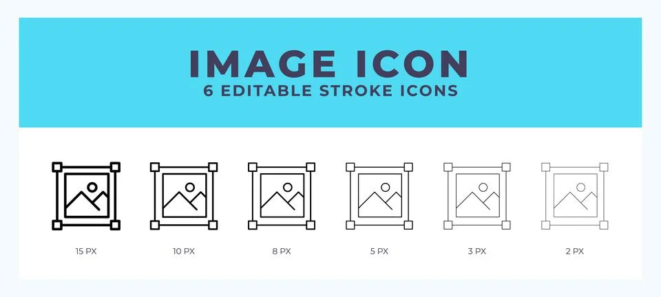 Image icon vector illustration. With editable stroke for web. App and more. Stock Illustration