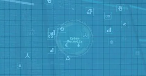 Image of icons and data processing Foto stock