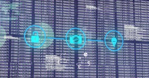 Image of icons and data processing 스톡 사진