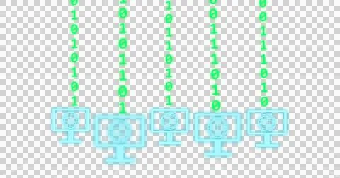 Image of icons over data processing on transparent background Illustrazione stock