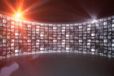 Image of illuminated gray digital screens Stock Illustration