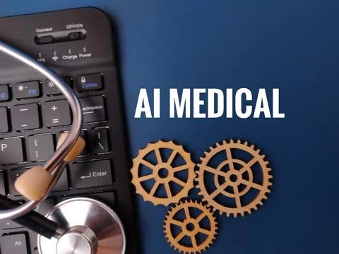 The image illustrates the concept of artificial intelligence AI in the medi.. Stock Photos