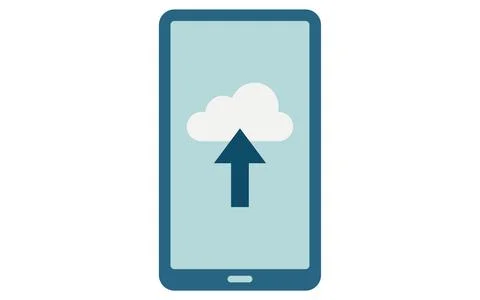 Image illustration of cloud synchronization from smartphone Stock Illustration