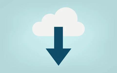 Image illustration of downloading data from the cloud Stock Illustration