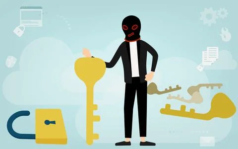 Image illustration of a hacker to hack Stock Illustration