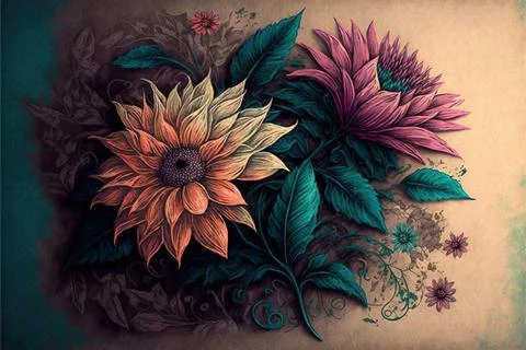 Image of ?illustration, pattern floral and pastel, flower background Stock Illustration