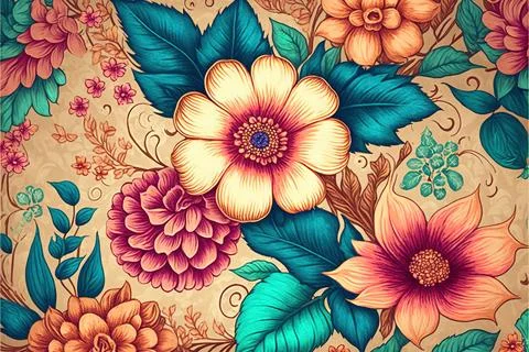 Image of ?illustration, pattern floral and pastel, flower background Stock Illustration