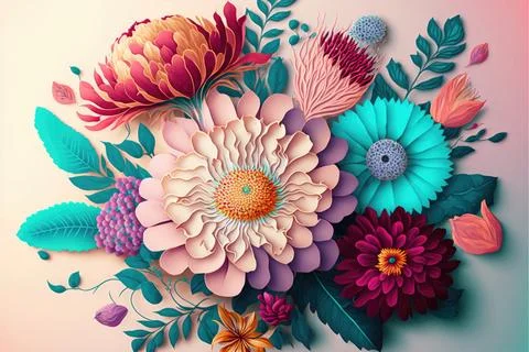 Image of ?illustration, pattern floral and pastel, flower background, Made .. Stock Illustration