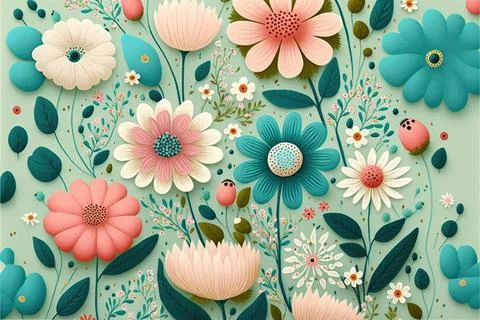Image of ?illustration, pattern floral and pastel, flower background, Made .. Stock Illustration