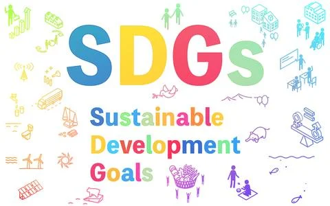 Image illustration of SDGs, Sustainable Development Goals Illustrazione stock