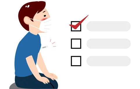 Image illustration of symptom check when physical condition is poor 스톡 일러스트