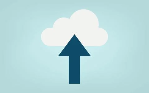 Image illustration of uploading data on the cloud Stock Illustration