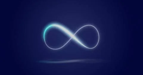 Image of infinity sign on blue background Stock Photos