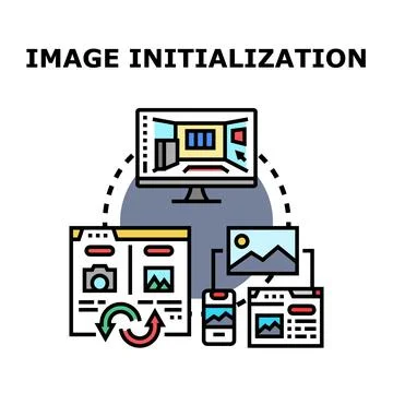 Image initialization process transferring content across devices Ilustración de archivo