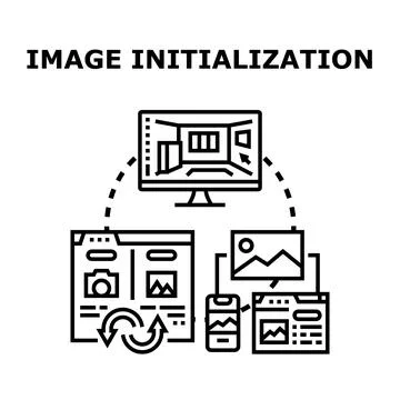 Image initialization process transferring content across devices Ilustración de archivo