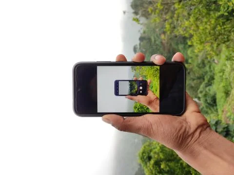 Image inside a mobile phone Stock Photos