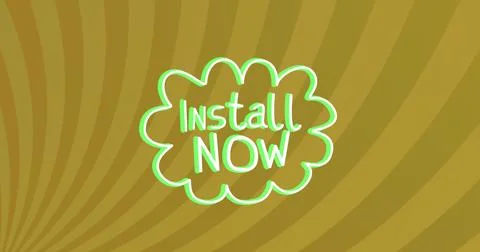 Image of install now text over green background 写真素材
