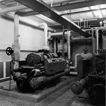 Image of an installation for a computer Siemens 4004 in the main building ... Stock Photos