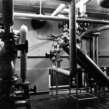 Image of an installation for a computer Siemens 4004 in the main building ... Stock Photos