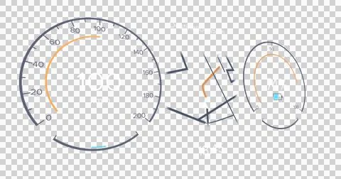 Image of interface with charging battery icon and speedometer on black 스톡 일러스트