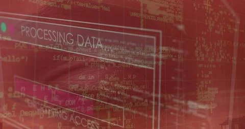 Image of interface with data processing against close up of a female eye Stock Photos