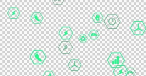 Image of interface with power and energy icons on dark background 스톡 일러스트