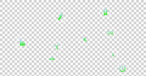 Image of interface with power and energy icons on dark background Stock Illustration