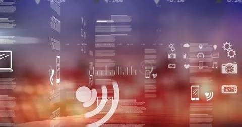 Image of interface screen with various programming codes, graphs and comput.. Stock Photos