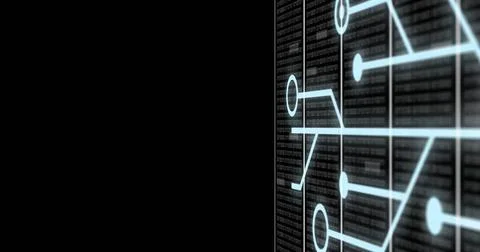 Image of interface screens processing data and network transferring data on 스톡 일러스트