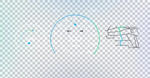 Image of interface with speedometer and power and energy icons on blue 스톡 일러스트