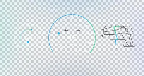 Image of interface with speedometer and power and energy icons on blue 스톡 일러스트