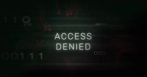 Image of interference over access denied text, data processing and computer Stock Illustration