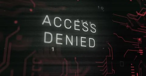 Image of interference over access denied text, data processing and computer Stock Illustration