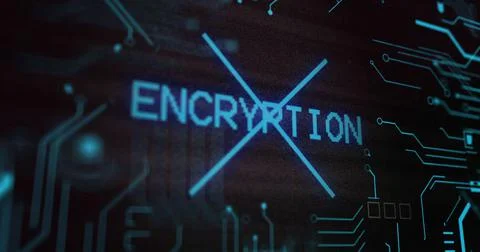 Image of interference over encryption text, data processing and computer circuit Stock Illustration