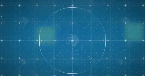 Image of interference over globe with 6g text on blue background Stock Illustration