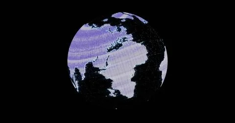 Image of interference over globe on black background Illustrazione stock