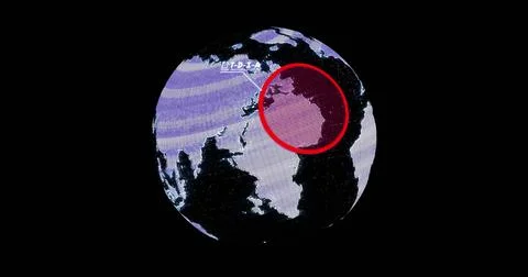 Image of interference over globe with data processing on black background 스톡 일러스트
