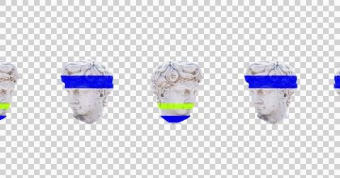 Image of interference over head sculptures on transparent background Stock Illustration