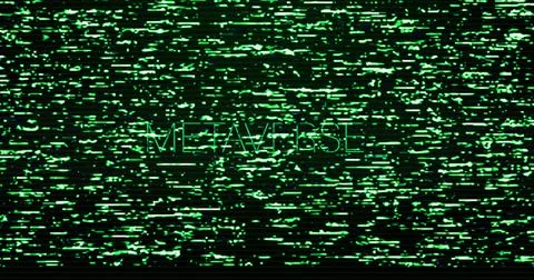 Image of interference over metaverse text on black background Stock Illustration