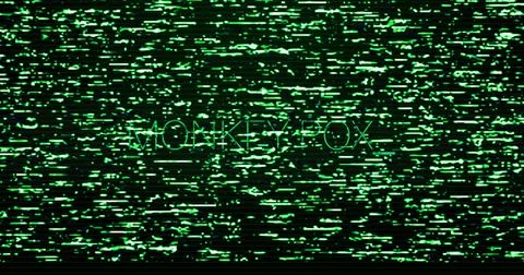 Image of interference over monkey pox text on black background 스톡 일러스트